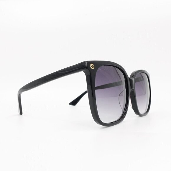 Gucci GG0022 Oversized Acetate Sunglasses Black Gray OS - Picture 5 of 16